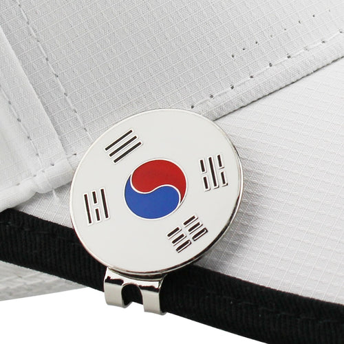 Korea Flag Golf Marker w Magnetic Golf Cap Clip Golf Ball Mark Alloy Professional 1.18